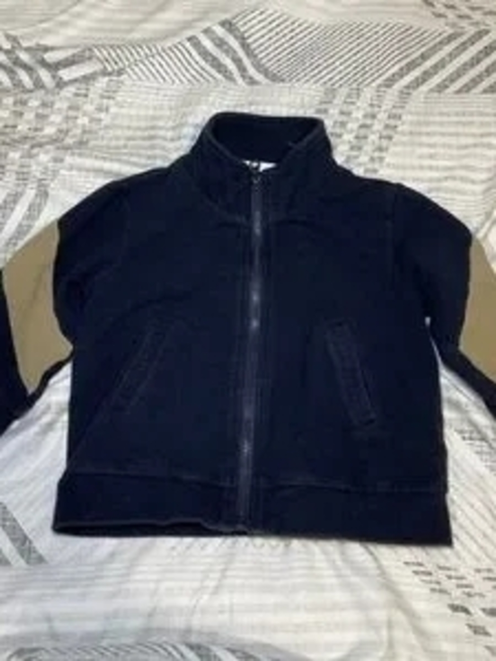 Kids Navy Zip-Up Jacket with Tan Elbow Patches